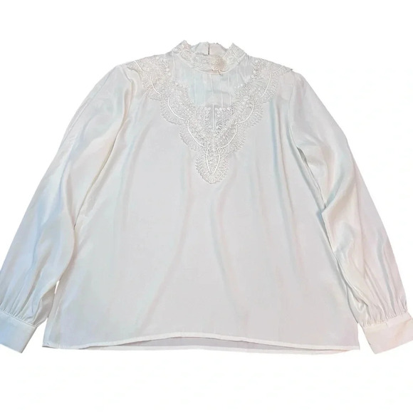 Vintage Yves St Clair Cream Lace Blouse - Picture 3 of 6
